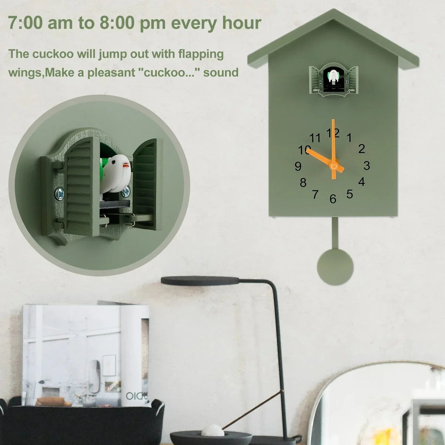 Battery Operated Cuckoo Clock with Charming Bird Sound