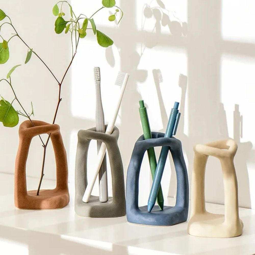 Ceramic Loop Organizer for Bathroom and Office