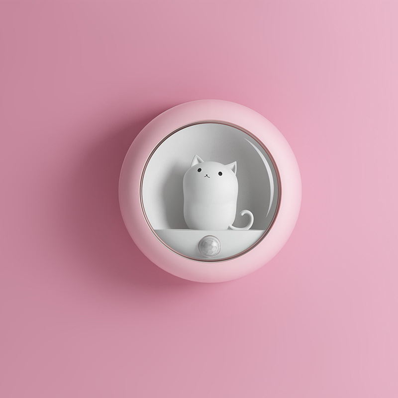 Cute Cat Rechargeable Motion Sensor Night Light