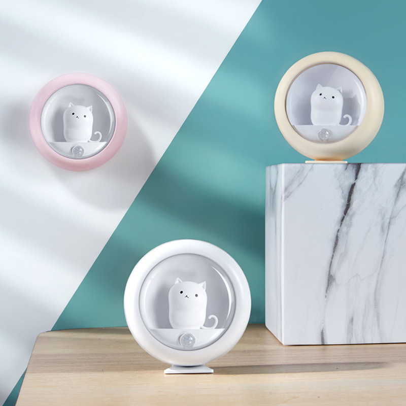 Cute Cat Rechargeable Motion Sensor Night Light