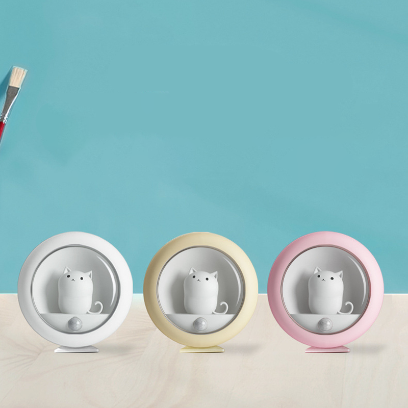 Cute Cat Rechargeable Motion Sensor Night Light