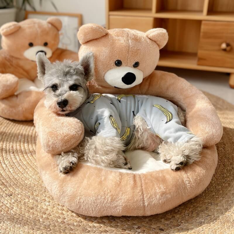 Detachable Bear Cat Bed with Cozy Kerseymere and PP Cotton