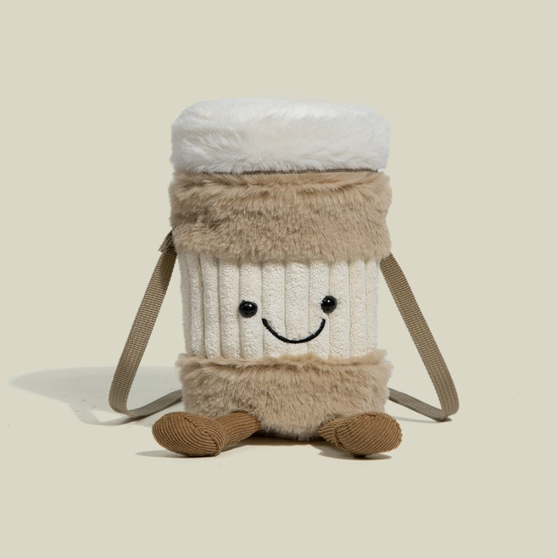 Cute Plush Coffee Cup Holder Bag