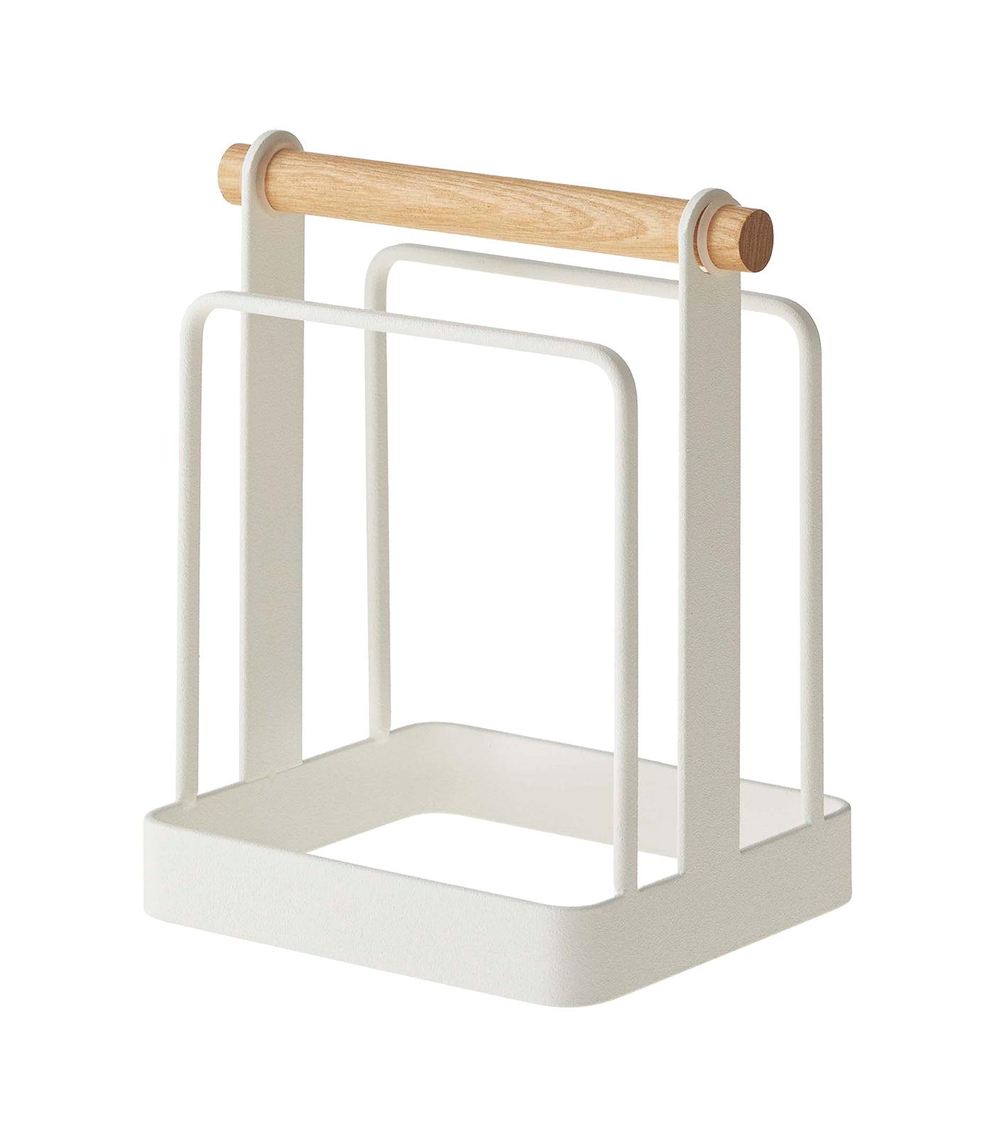 Wood and Steel Cutting Board Stand for Storage and Drying