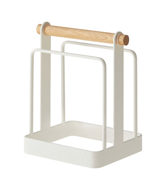 Wood and Steel Cutting Board Stand for Storage and Drying