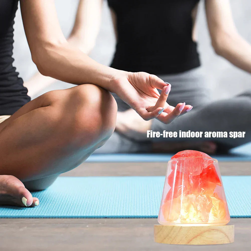 Himalayan Salt Lamp with Essential Oil Diffuser and Rechargeable Battery