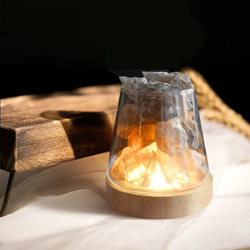 Himalayan Salt Lamp with Essential Oil Diffuser and Rechargeable Battery