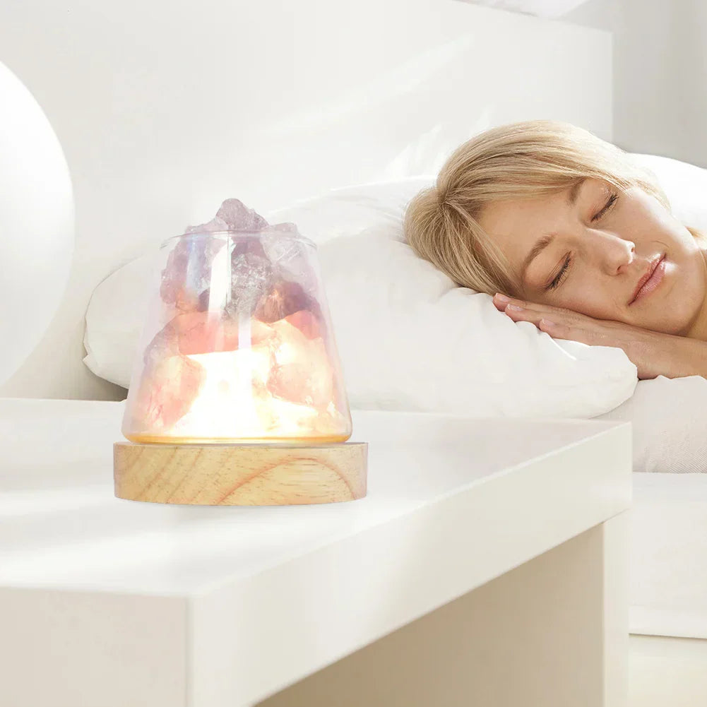 Himalayan Salt Lamp with Essential Oil Diffuser and Rechargeable Battery