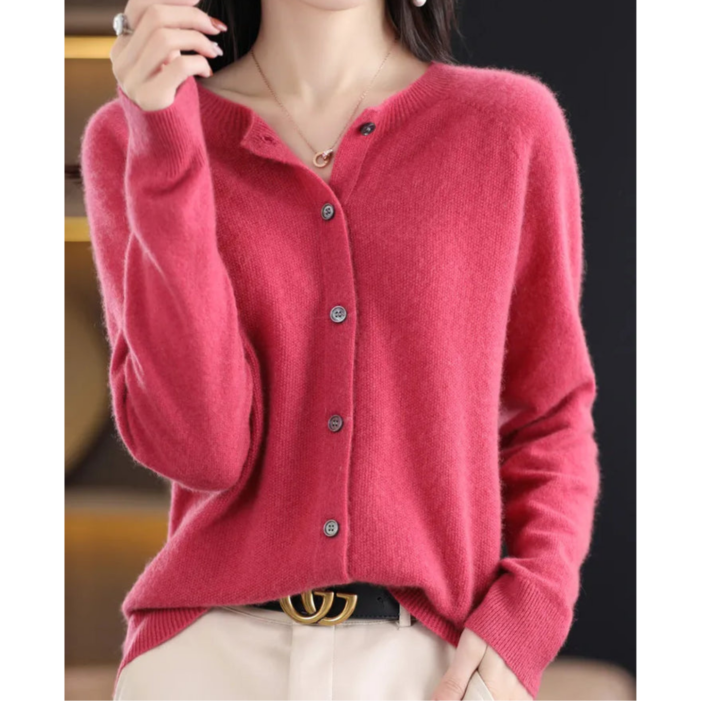 Women's O-Neck Soft Cardigan for All Seasons