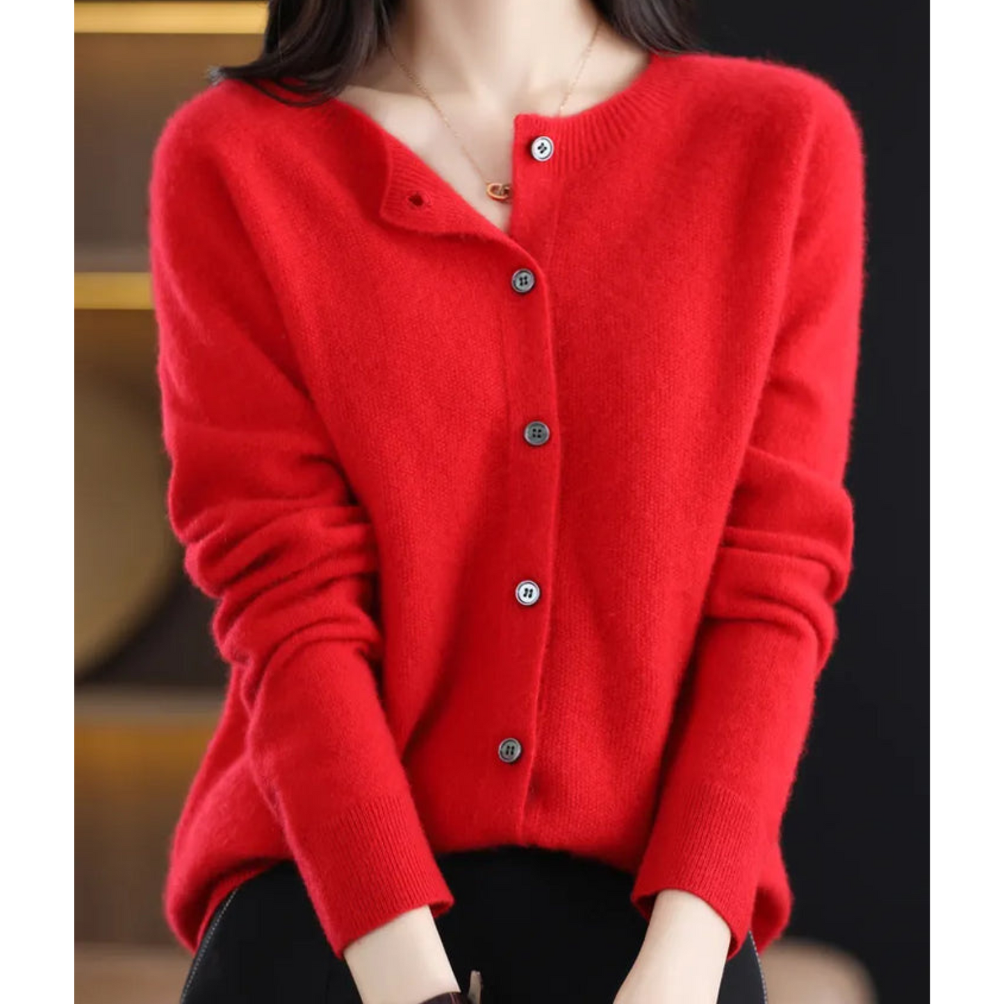 Women's O-Neck Soft Cardigan for All Seasons