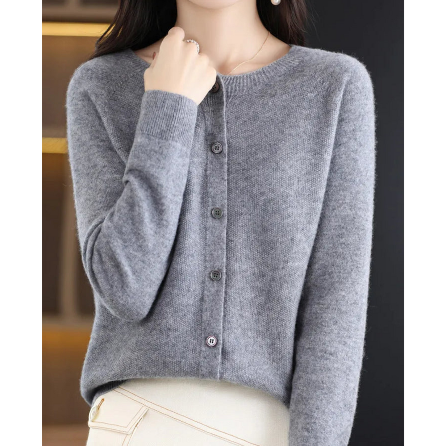 Women's O-Neck Soft Cardigan for All Seasons
