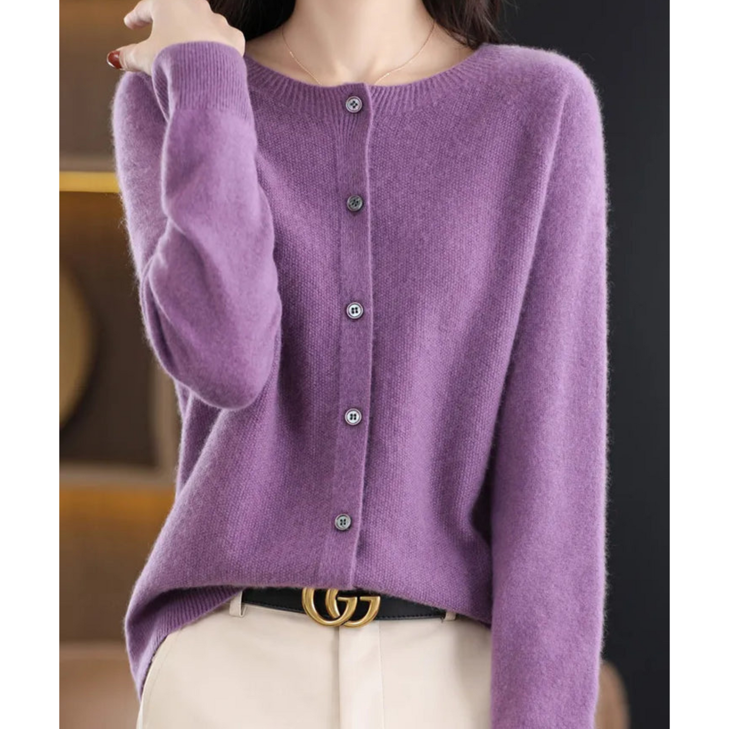 Women's O-Neck Soft Cardigan for All Seasons