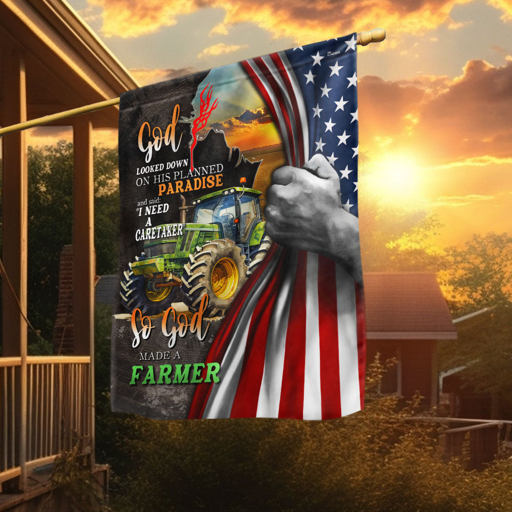 Double-Sided Farmer Life Flag - God Said I Need A Caretaker