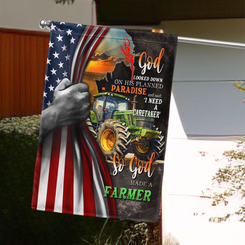 Double-Sided Farmer Life Flag - God Said I Need A Caretaker