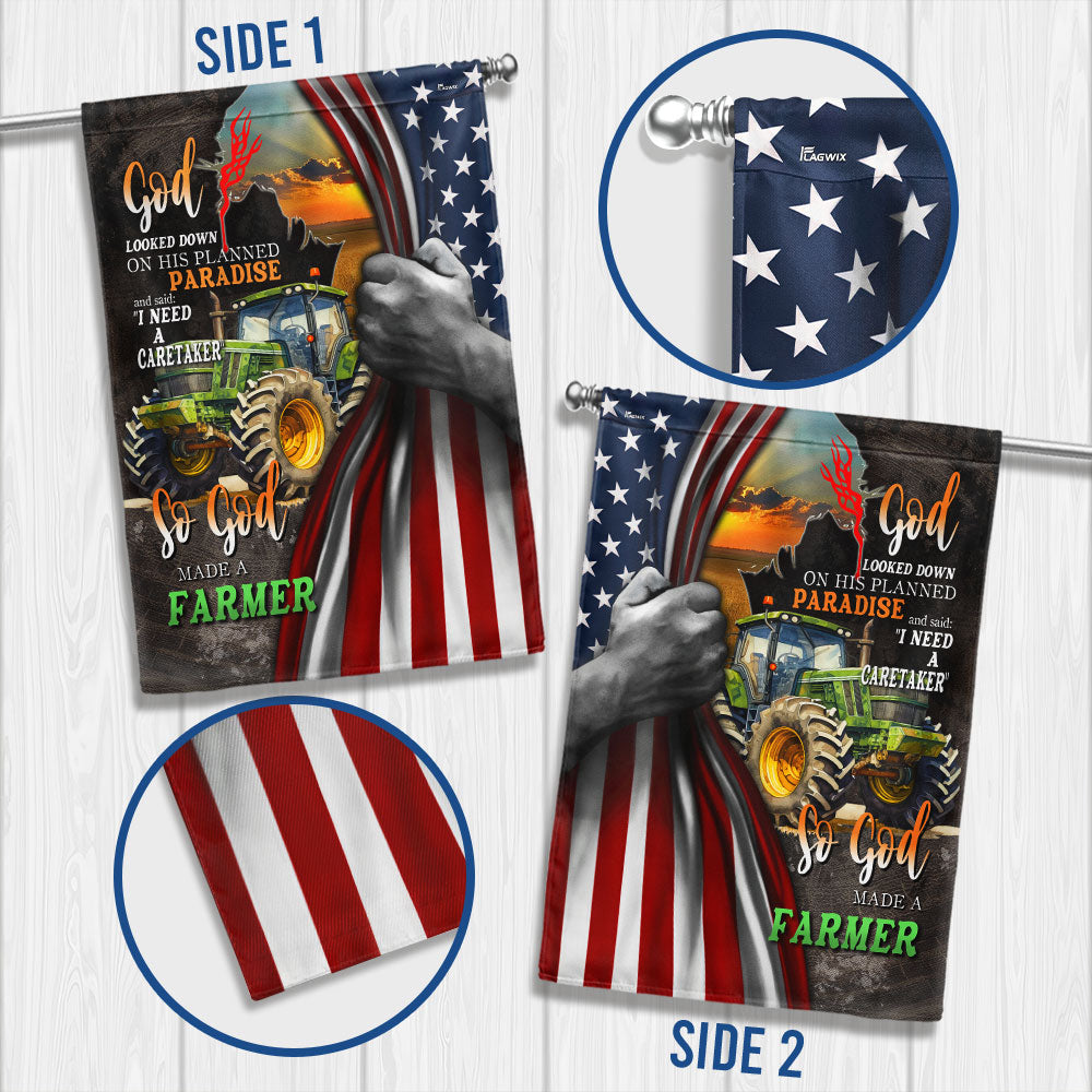Double-Sided Farmer Life Flag - God Said I Need A Caretaker
