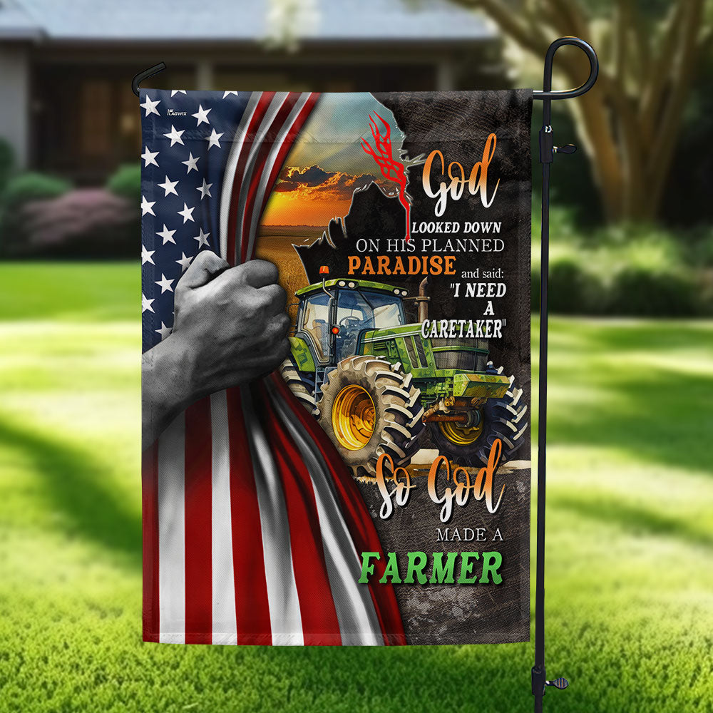 Double-Sided Farmer Life Flag - God Said I Need A Caretaker