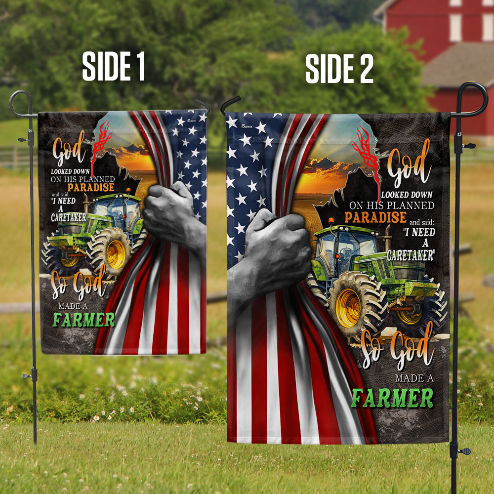 Double-Sided Farmer Life Flag - God Said I Need A Caretaker