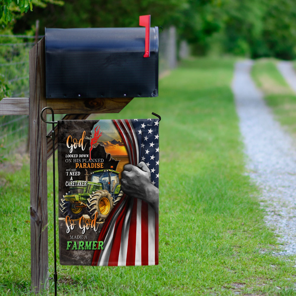 Double-Sided Farmer Life Flag - God Said I Need A Caretaker