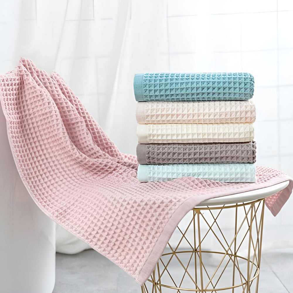 Soft Waffle Cotton Bath Towel