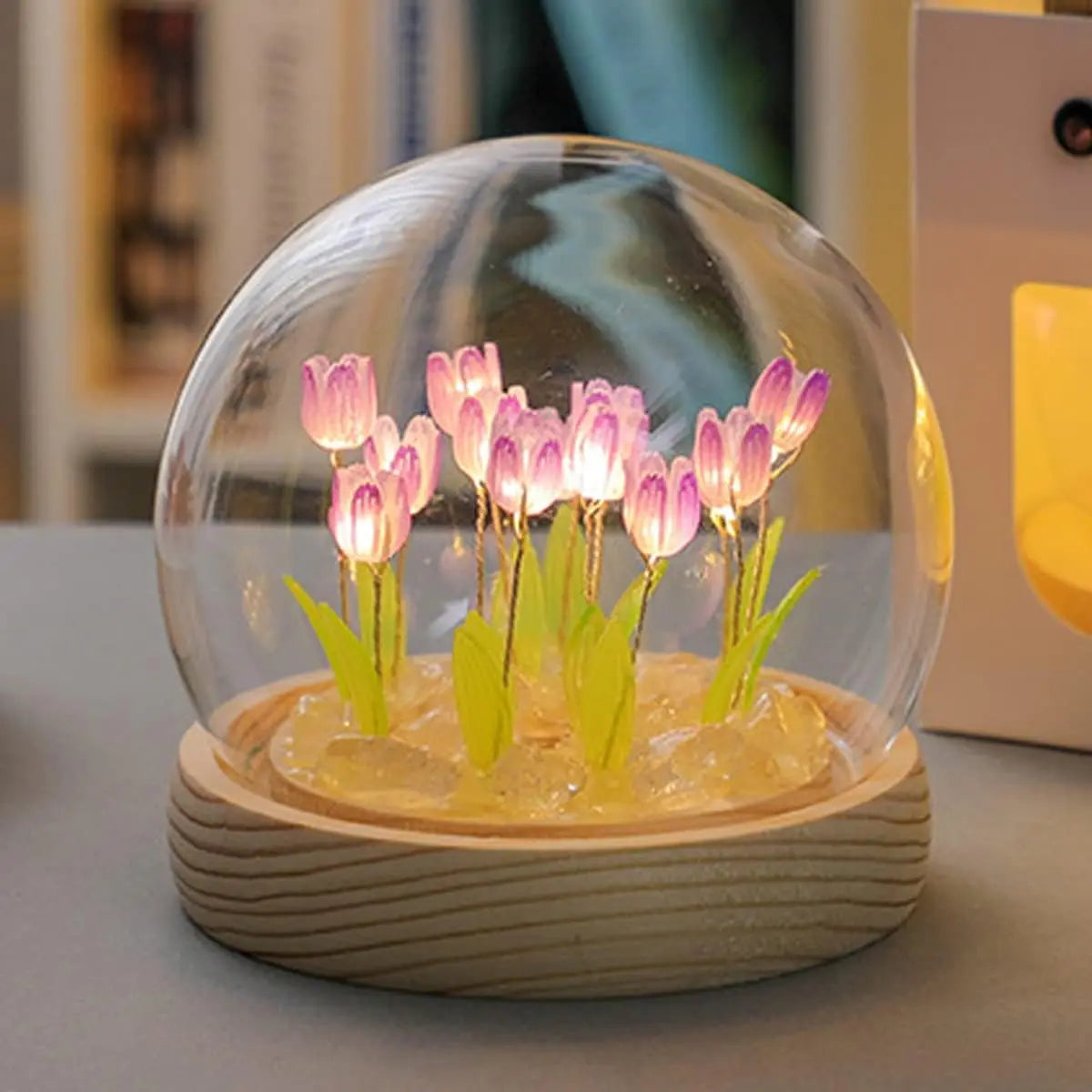 DIY Glass Tulip Globe Night Light