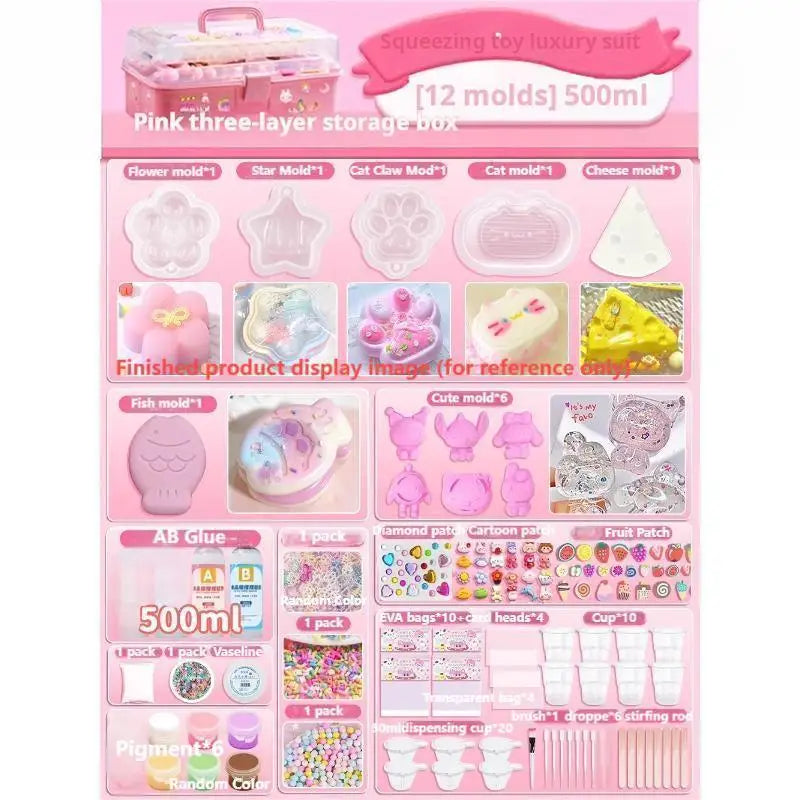 DIY Squishy Craft Kit with Molds and Decorative Fillers