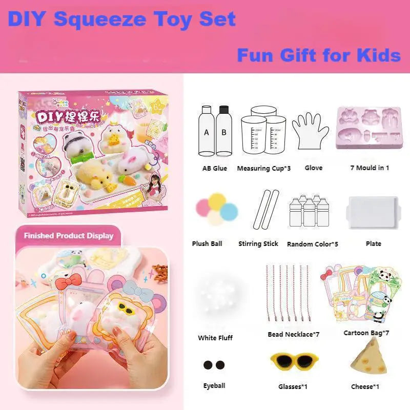 DIY Squishy Craft Kit with Molds and Decorative Fillers