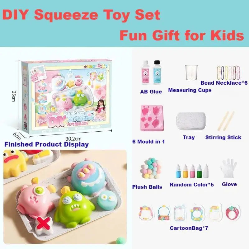 DIY Squishy Craft Kit with Molds and Decorative Fillers