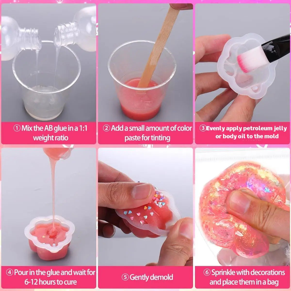 DIY Squishy Craft Kit with Molds and Decorative Fillers