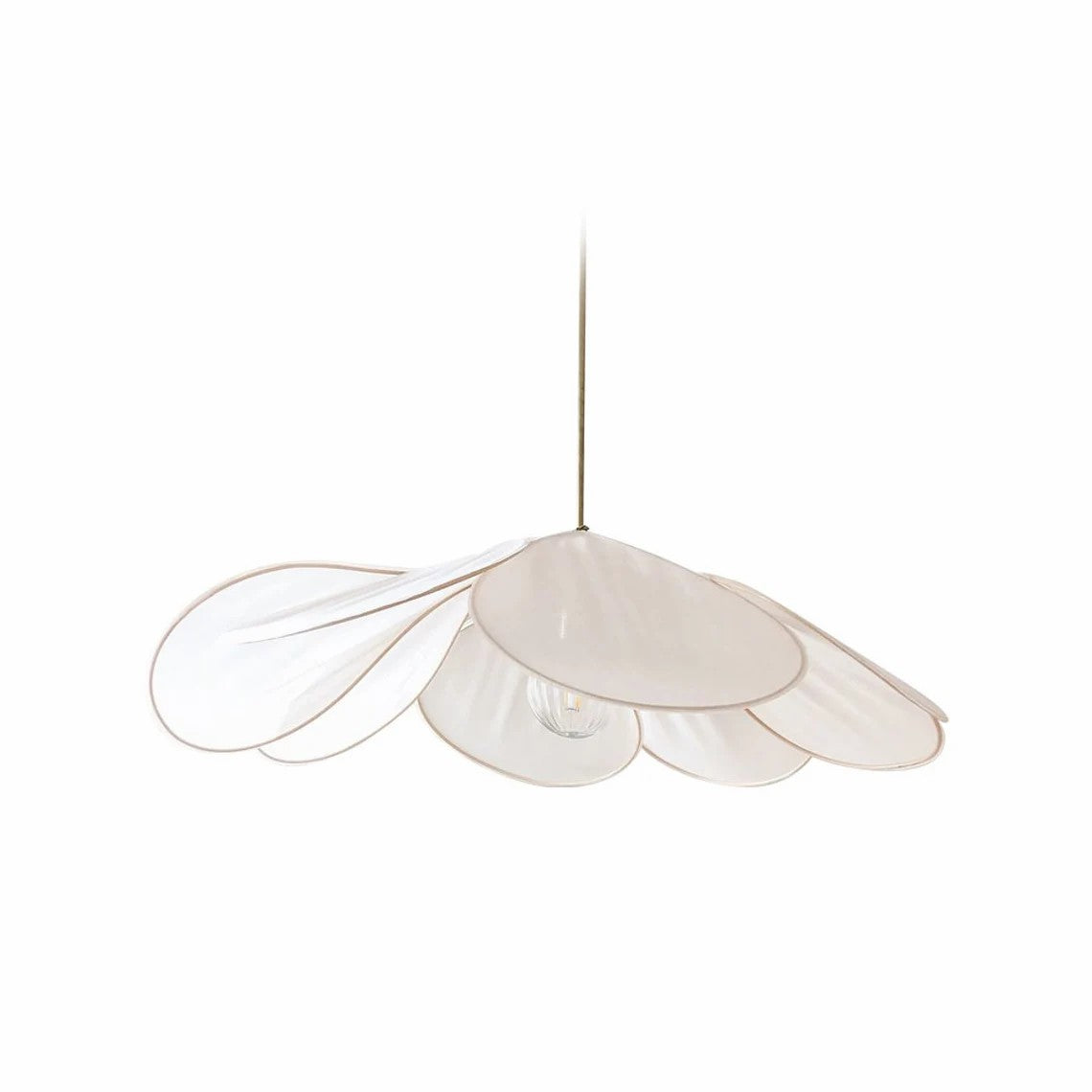 Nordic Rattan and Fabric Petal Pendant Light