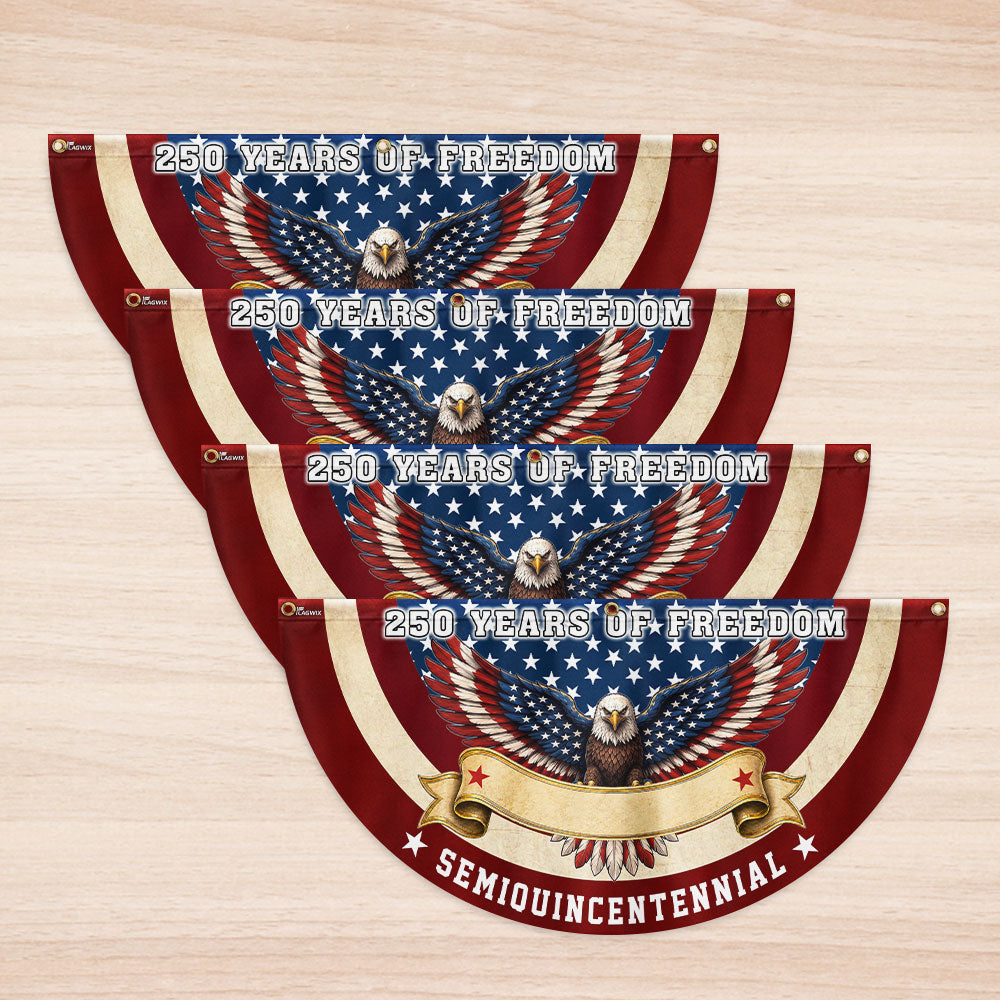 Personalized Patriotic Eagle Fan Flag for 250th Anniversary
