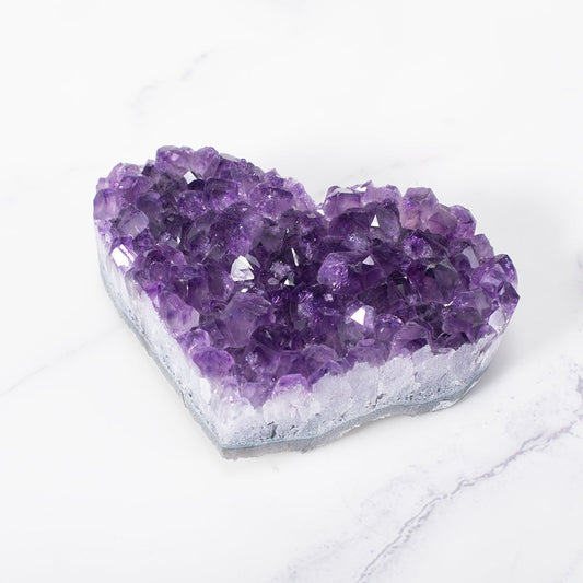 Amethyst Heart Cluster Crystal Decor