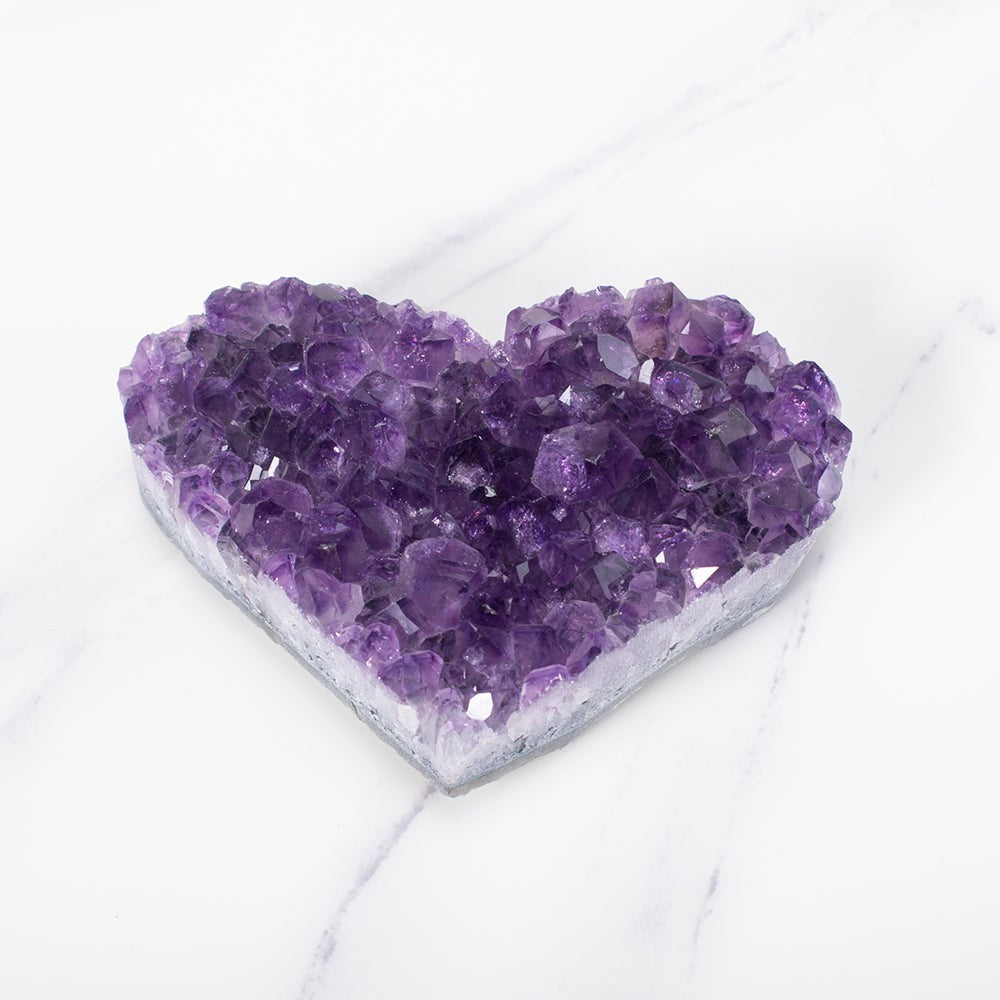 Amethyst Heart Cluster Crystal Decor