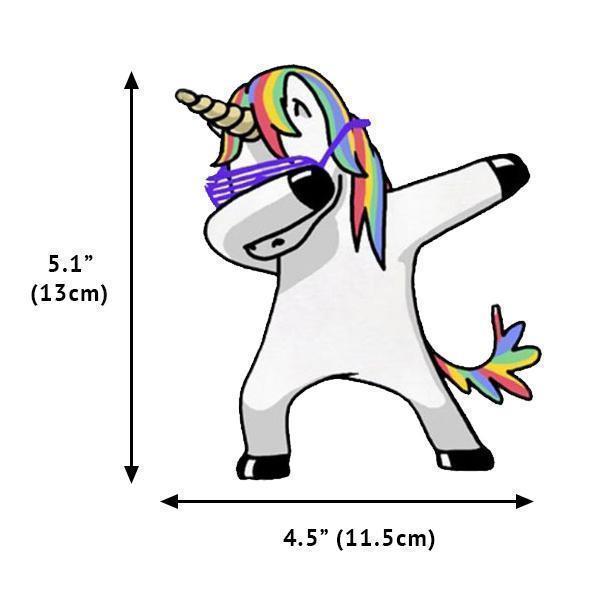 Dabbing Unicorn Vinyl Decal Sticker - Rainbow Design