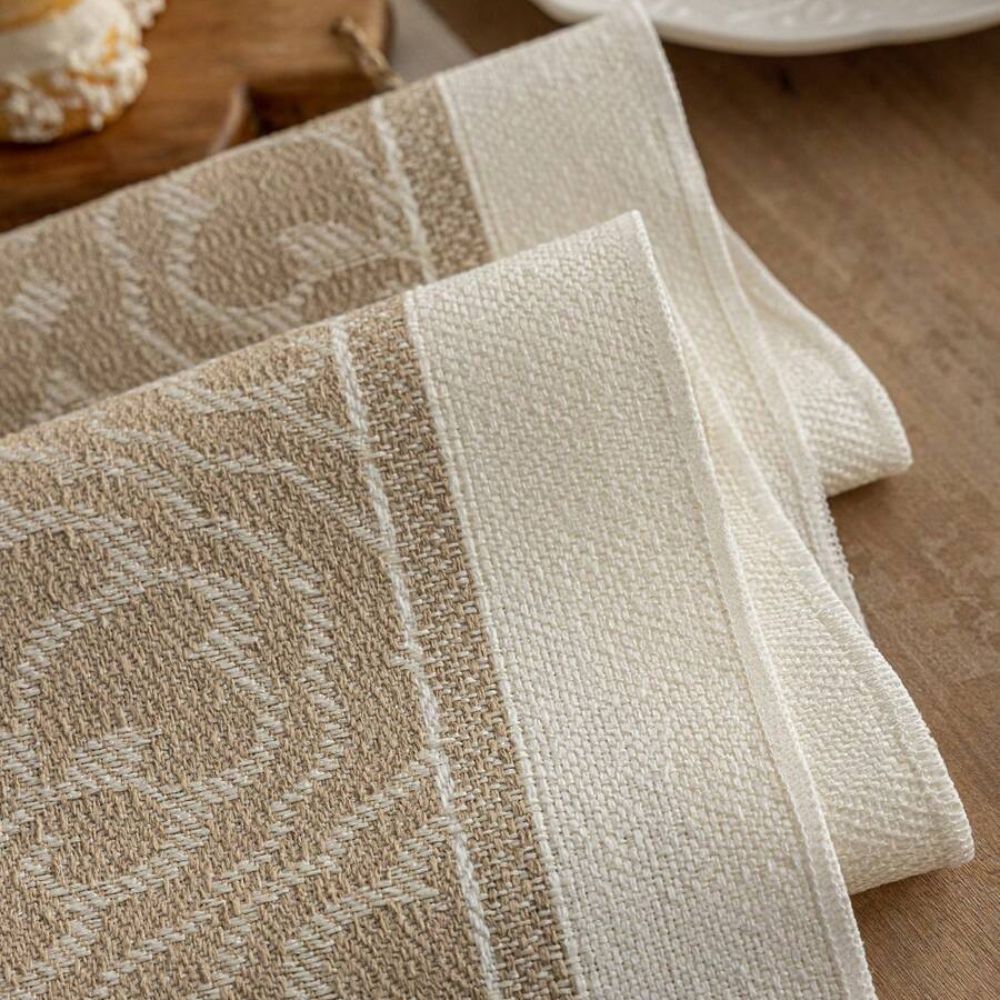 Damask Floral Medallion Table Runner with Tassel Fringe