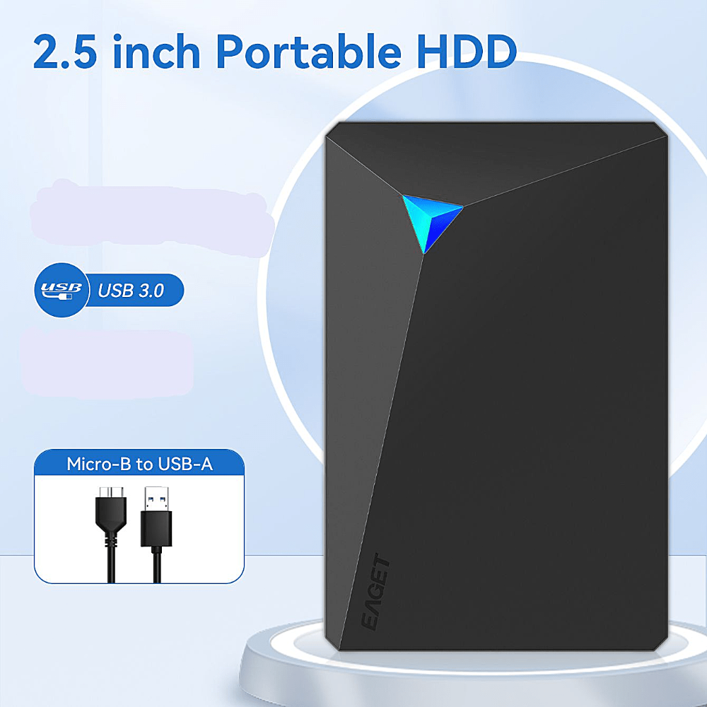 Portable USB External Hard Drive 1TB NTFS for Fast Data Backup