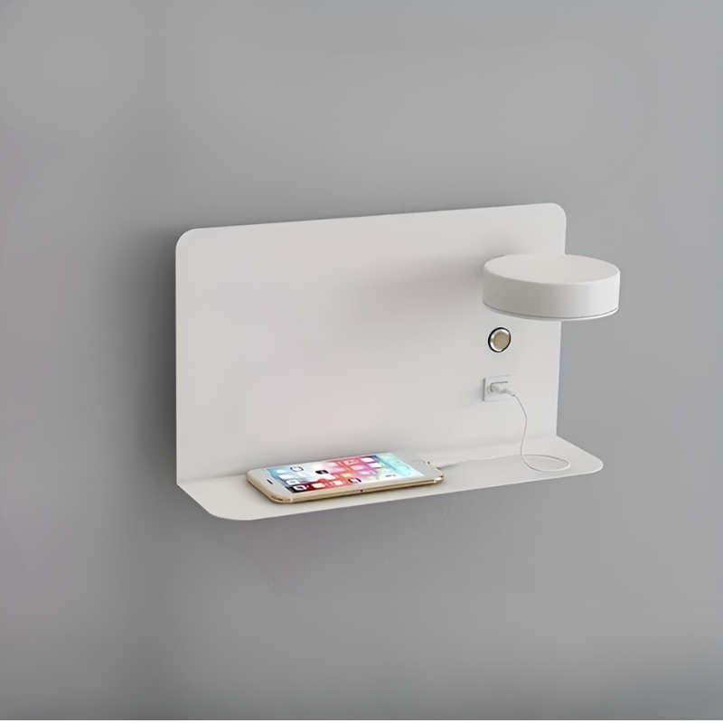 Minimalist Rechargeable USB Night Light with Dimmable Brightness and Shelf