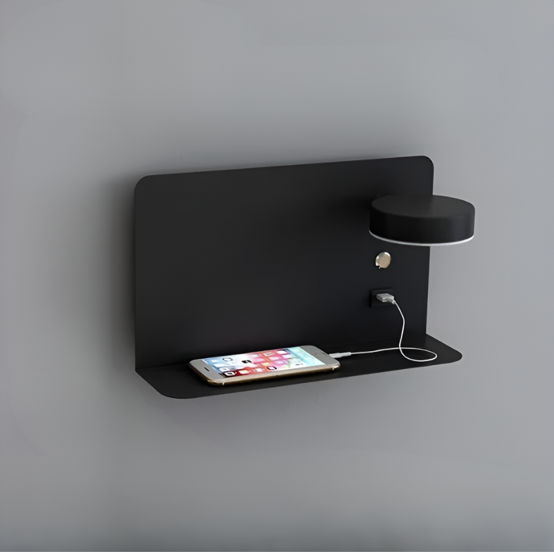 Minimalist Rechargeable USB Night Light with Dimmable Brightness and Shelf