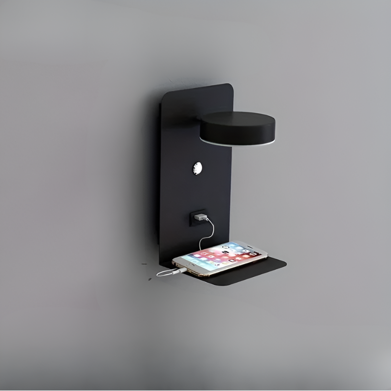 Minimalist Rechargeable USB Night Light with Dimmable Brightness and Shelf