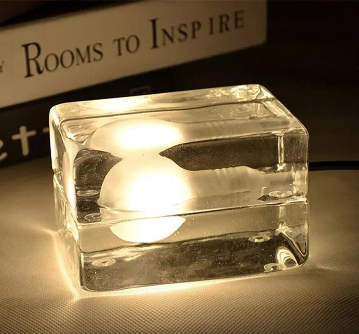 Glare-Free LED Glass Table Lamp - Modern Crystal Design