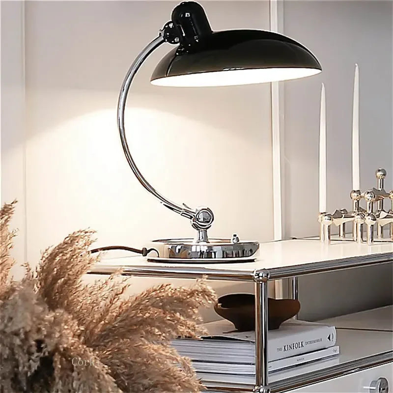 Scandinavian Minimalist Metal Table Lamp with Soft LED Light