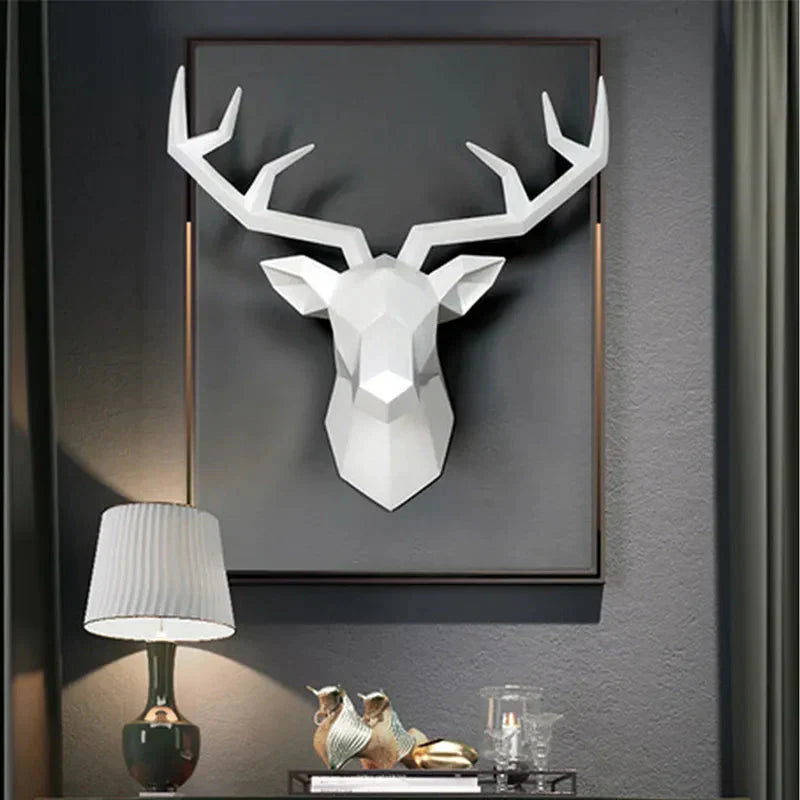 Moose Antler Wall Sculpture Coat Hook Polyresin Decor