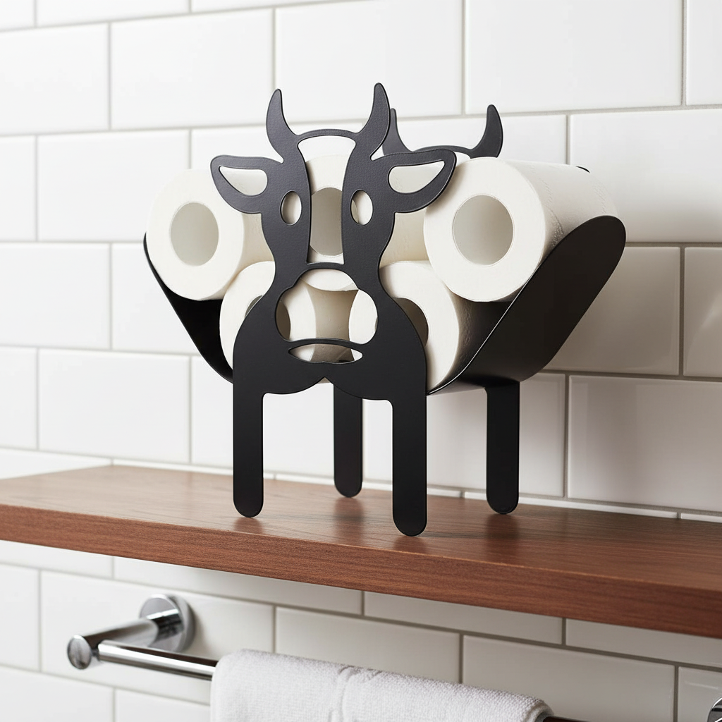Animal-Shaped Toilet Paper Holder in Stainless Steel