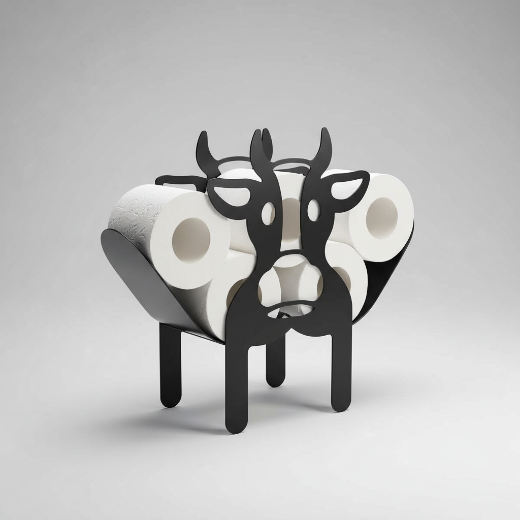 Animal-Shaped Toilet Paper Holder in Stainless Steel