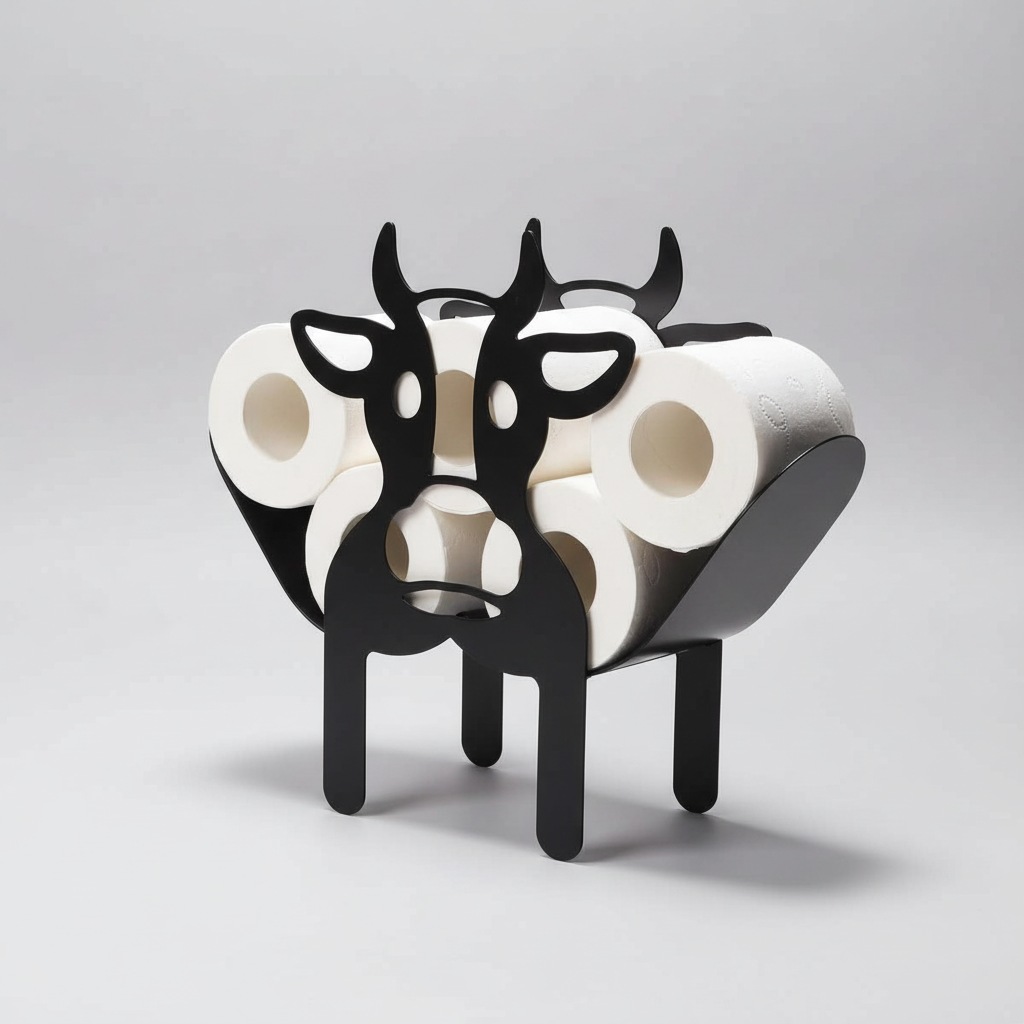 Animal-Shaped Toilet Paper Holder in Stainless Steel