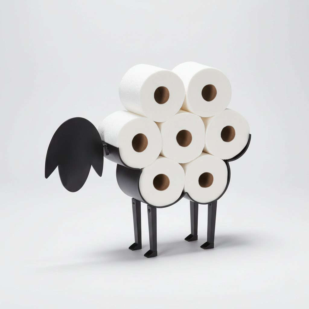 Animal-Shaped Toilet Paper Holder in Stainless Steel