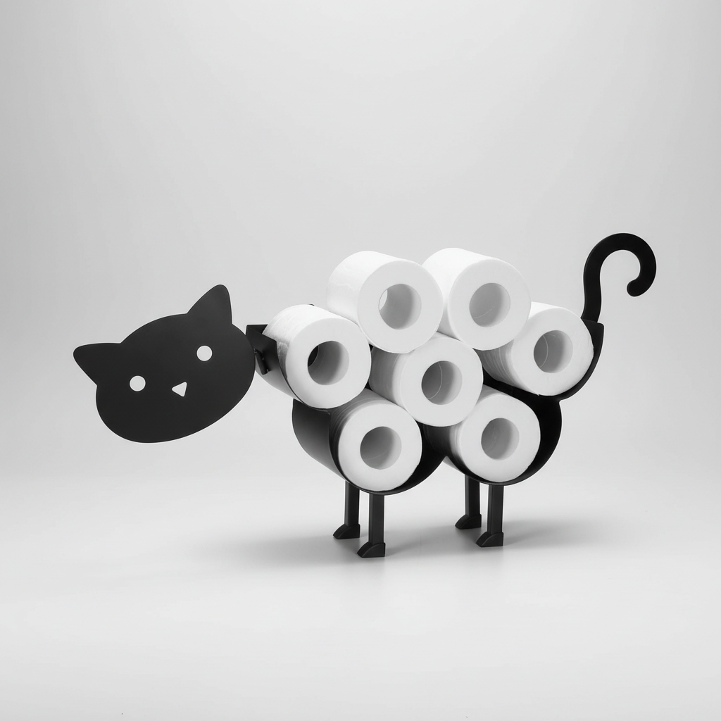 Animal-Shaped Toilet Paper Holder in Stainless Steel