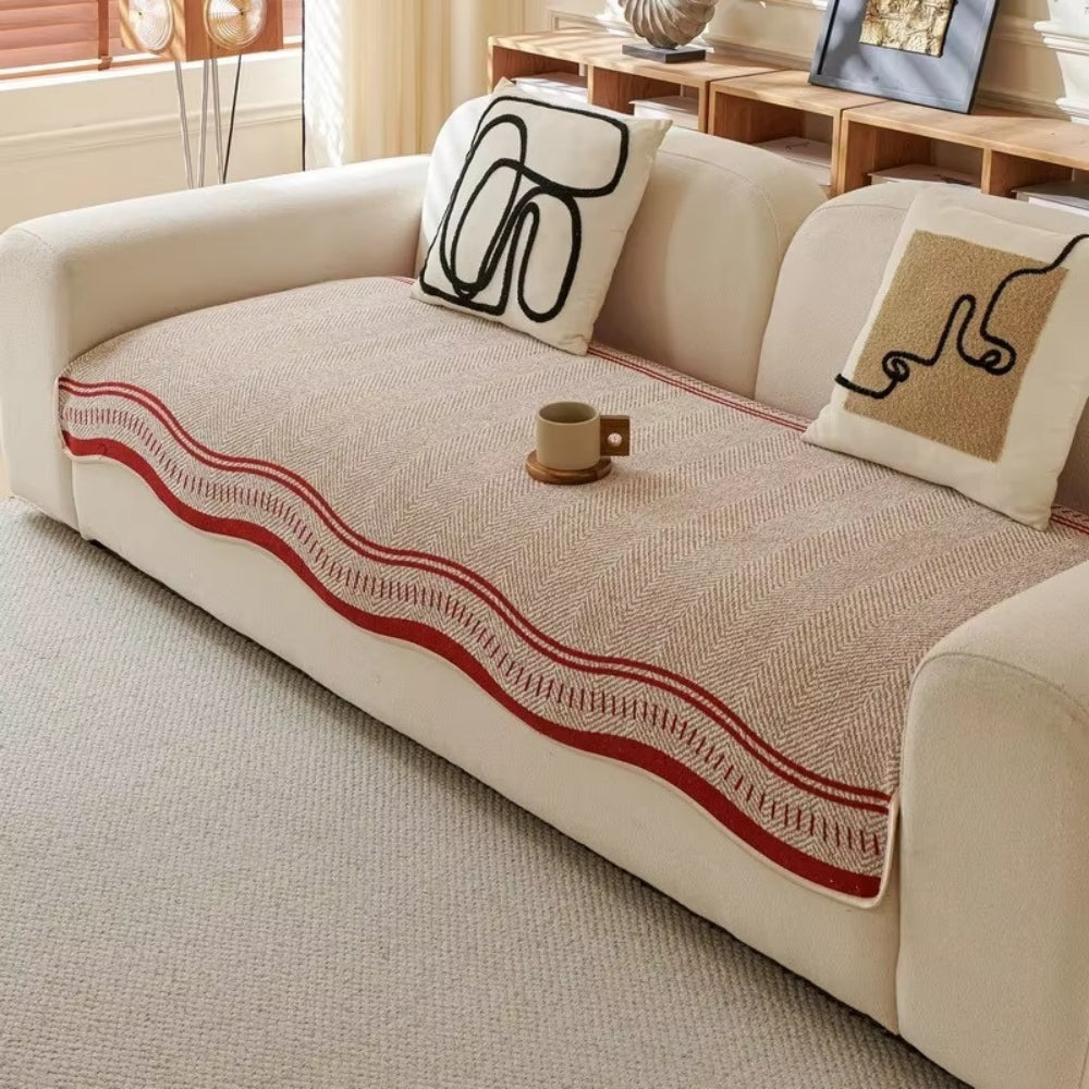 Modern Wave Anti-Slip Microfiber Sofa Cover