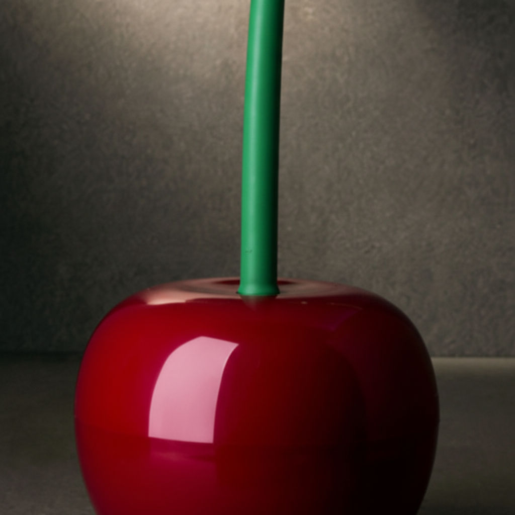 Cherry-Shaped Toilet Brush with Ergonomic Handle and Holder