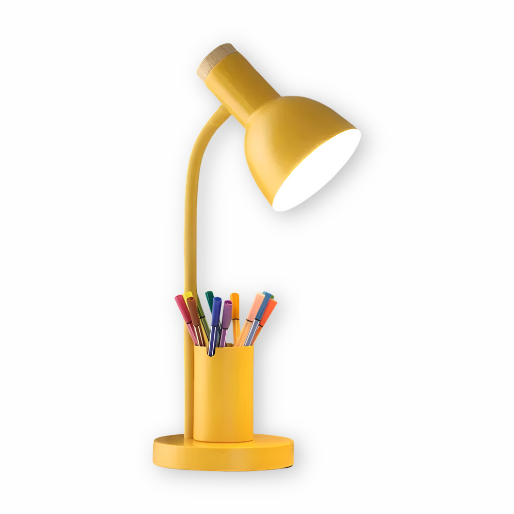 Modern LED Desk Lamp with Pen Holder and Minimalist Design