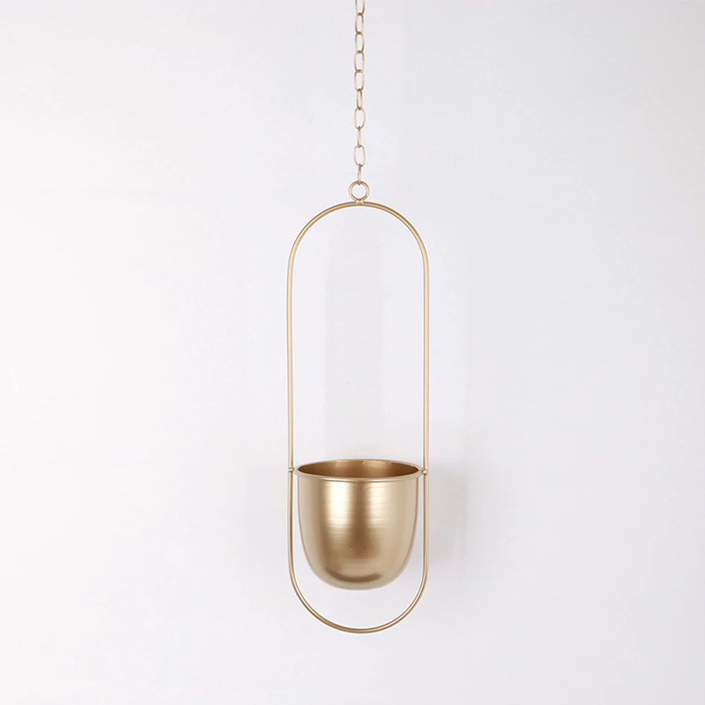 Luxury Modern Hanging Planters in Geometric Iron Design